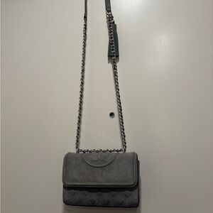 Tory Burch Flaming Suede Quilted Chain Crossbody